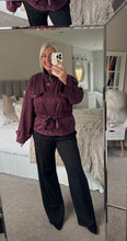 Load image into Gallery viewer, The faux suede tie waist zip jacket