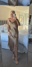 Load image into Gallery viewer, The palma satin strappy dress with lace detailing