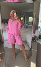 Load image into Gallery viewer, The Ibiza hopsack frill hem shorts set with pockets