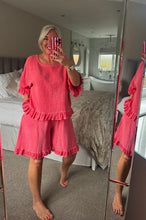 Load image into Gallery viewer, The Ibiza hopsack frill hem shorts set with pockets