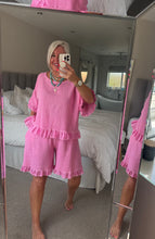 Load image into Gallery viewer, The Ibiza hopsack frill hem shorts set with pockets