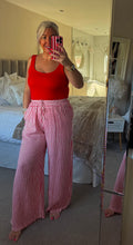 Load image into Gallery viewer, The striped linen trousers with pockets