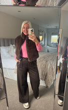 Load image into Gallery viewer, The Olivia reversible faux fur zip up gillet with pockets