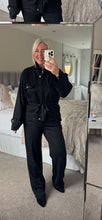 Load image into Gallery viewer, The faux suede tie waist zip jacket