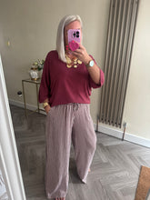 Load image into Gallery viewer, SALE The striped linen trousers with pockets (no return on sale items)