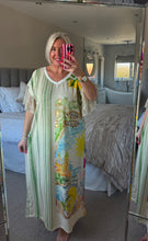 Load image into Gallery viewer, The Amalfi shimmer dress with lace sleeve detail