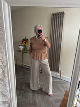 Load image into Gallery viewer, SALE The striped linen trousers with pockets (no return on sale items)