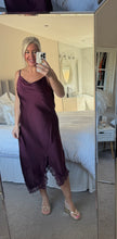 Load image into Gallery viewer, The palma satin strappy dress with lace detailing