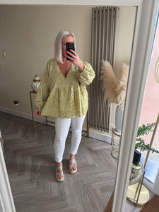 The 100% cotton flock smock top