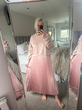 Load image into Gallery viewer, The satin pleated dress with knit top
