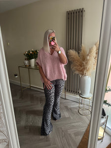 The supersoft animal print flares in grey