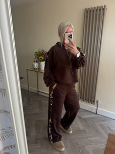 The Luxe animal stripe hoodie tracksuit with pockets