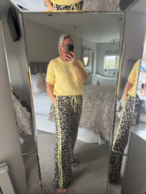 Load image into Gallery viewer, The Eve animal print joggers with pastel stripe
