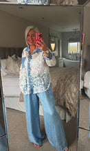 Load image into Gallery viewer, The Bora Bora lace chambray shirt

