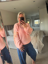 Load image into Gallery viewer, SALE The sequin palm tree sleeve knit (no return on sale items)
