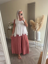 Load image into Gallery viewer, SALE The Bora Bora jersey lined silk frill top (no return on sale items)
