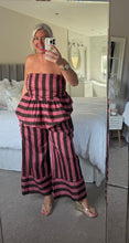 Load image into Gallery viewer, The palma striped boobtube trouser suit with pockets
