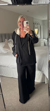 Load image into Gallery viewer, The Sports luxe Blazer trouser suit with detatchable hood
