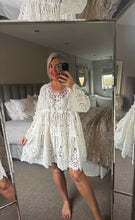Load image into Gallery viewer, The Bora Bora cotton crochet smock dress
