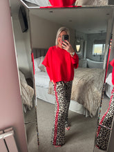 Load image into Gallery viewer, The Eve animal print joggers with pastel stripe
