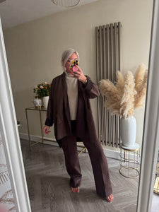 The faux suede waterfall jacket