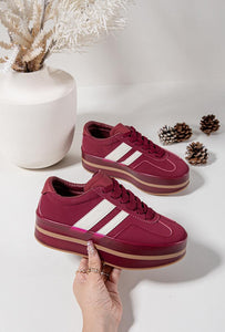 PRE ORDER The Billie trainers in wine (Ready for collection & display from Monday 6th October )