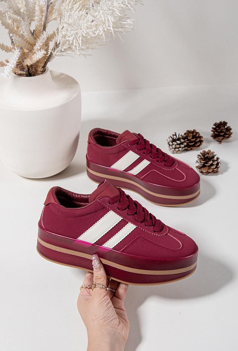 PRE ORDER The Billie trainers in wine (Ready for collection & display from Monday 6th October )