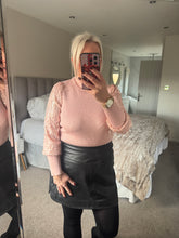 Load image into Gallery viewer, SALE The sparkle sleeve ribbed polar neck top (No return on sale items)
