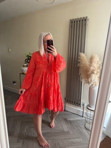 The cotton daisy flock smock dress