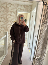 Load image into Gallery viewer, The luxe wide leg tracksuit with animal print detailing
