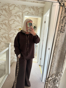 The luxe wide leg tracksuit with animal print detailing