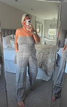 Load image into Gallery viewer, The 100% cotton Bandana print shirred bandeau jumpsuit with pockets
