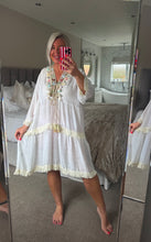 Load image into Gallery viewer, The Ibiza embellished tassel Pom Pom beach dress

