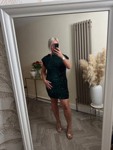 Load image into Gallery viewer, The Tiggy velour sequin rouched dress
