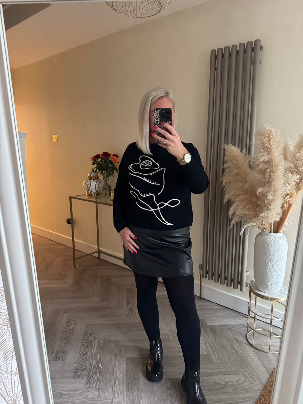 The monochrome diamanté knit