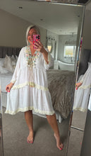 Load image into Gallery viewer, The Ibiza embellished tassel Pom Pom beach dress
