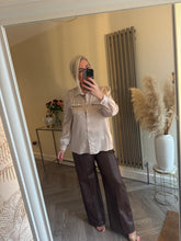 Load image into Gallery viewer, The Diamanté detail satin blouse
