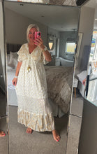 Load image into Gallery viewer, The Ibiza boho gold foil tassel dress
