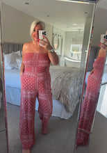 Load image into Gallery viewer, The 100% cotton Bandana print shirred bandeau jumpsuit with pockets
