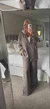 Load image into Gallery viewer, The Sports luxe Blazer trouser suit with detatchable hood
