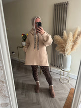 Load image into Gallery viewer, The fleece lined hoodie with animal print detail &amp; pockets
