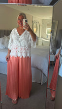 Load image into Gallery viewer, The Bora Bora satin pleated trousers in peach
