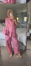 Load image into Gallery viewer, The Bora Bora 100% cotton frill trouser suit
