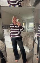 Load image into Gallery viewer, The amour striped polo knit
