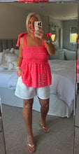Load image into Gallery viewer, The Georgie shirred tie shoulder top
