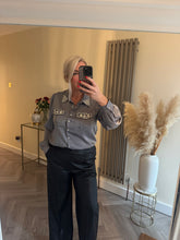 Load image into Gallery viewer, The Diamanté detail satin blouse
