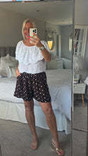Load image into Gallery viewer, The Elasticated waist polka dot chiffon shorts with pockets
