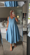 Load image into Gallery viewer, The Striped chambray swing dress
