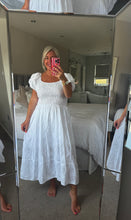 Load image into Gallery viewer, The Ibiza broaderie anglais cotton shirred dress
