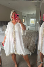 Load image into Gallery viewer, The Ibiza gold trim kaftan
